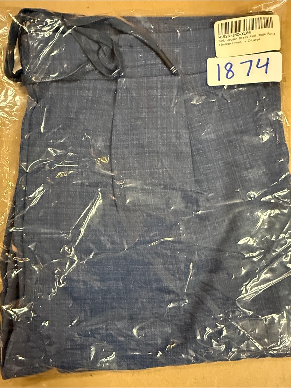 New Betabrand Indigo Lynen Soho Jogger Dress Pant Yoga Pants XLarge